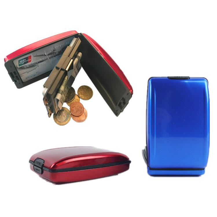 Multifunctional RFID Aluminium Card Holder Dompét Pikeun koin Card Cash